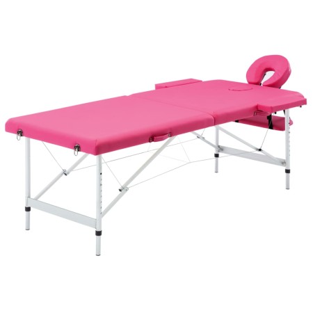 Camilla de masaje plegable 2 zonas aluminio rosa de vidaXL, Mesas de masaje - Ref: Foro24-110194, Precio: 173,65 €, Descuento: %