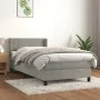 Box spring bed with light gray velvet mattress 100x200 cm by vidaXL, Beds and slatted bases - Ref: Foro24-3130823, Price: 304...