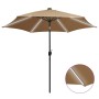 Sombrilla con luces LED y palo de aluminio gris taupe 300 cm de vidaXL, Sombrillas - Ref: Foro24-47363, Precio: 124,01 €, Des...