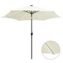 Sombrilla con luces LED y palo de aluminio blanco arena 300 cm de vidaXL, Sombrillas - Ref: Foro24-47361, Precio: 120,00 €, D...