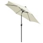 Sombrilla con luces LED y palo de aluminio blanco arena 300 cm de vidaXL, Sombrillas - Ref: Foro24-47361, Precio: 120,00 €, D...