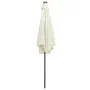 Sombrilla con luces LED y palo de aluminio blanco arena 300 cm de vidaXL, Sombrillas - Ref: Foro24-47361, Precio: 117,56 €, D...