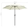 Sombrilla con luces LED y palo de aluminio blanco arena 300 cm de vidaXL, Sombrillas - Ref: Foro24-47361, Precio: 117,56 €, D...