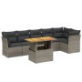 Set de sofás de jardín 7 piezas con cojines ratán PE gris de vidaXL, Conjuntos de jardín - Ref: Foro24-3270843, Precio: 443,7...