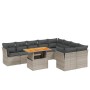 Set de sofás de jardín 10 pzas con cojines ratán sintético gris de vidaXL, Conjuntos de jardín - Ref: Foro24-3271011, Precio:...