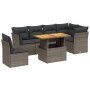 Set de sofás de jardín 7 piezas con cojines ratán PE gris de vidaXL, Conjuntos de jardín - Ref: Foro24-3270857, Precio: 443,7...