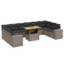 Set de sofás de jardín 11 pzas y cojines ratán sintético gris de vidaXL, Conjuntos de jardín - Ref: Foro24-3272810, Precio: 7...