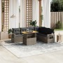 Set de sofás de jardín 7 piezas con cojines ratán PE gris de vidaXL, Conjuntos de jardín - Ref: Foro24-3271774, Precio: 467,0...