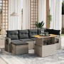 Set de sofás de jardín 7 piezas con cojines ratán PE gris de vidaXL, Conjuntos de jardín - Ref: Foro24-3271858, Precio: 449,8...