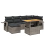 Set de sofás de jardín 7 piezas con cojines ratán PE gris de vidaXL, Conjuntos de jardín - Ref: Foro24-3271858, Precio: 449,8...