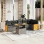 7-teilige Gartensofagarnitur mit grauen PE-Rattankissen von vidaXL, Gartensets - Ref: Foro24-3273972, Preis: 469,33 €, Rabatt: %