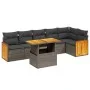 7-teilige Gartensofagarnitur mit grauen PE-Rattankissen von vidaXL, Gartensets - Ref: Foro24-3273972, Preis: 469,33 €, Rabatt: %