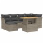 Set de sofás de jardín 7 piezas con cojines ratán PE gris de vidaXL, Conjuntos de jardín - Ref: Foro24-3275482, Precio: 439,8...