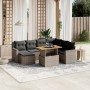 Set de sofás de jardín 8 pzas y cojines ratán sintético gris de vidaXL, Conjuntos de jardín - Ref: Foro24-3275608, Precio: 50...