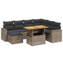 Set de sofás de jardín 8 pzas y cojines ratán sintético gris de vidaXL, Conjuntos de jardín - Ref: Foro24-3275608, Precio: 50...