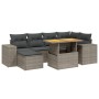 Set de sofás de jardín 7 piezas con cojines ratán PE gris de vidaXL, Conjuntos de jardín - Ref: Foro24-3275930, Precio: 471,5...