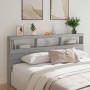 Cabecero de cama con luz LED gris Sonoma 200x17x102 cm de vidaXL, Cabeceros y pies de cama - Ref: Foro24-839222, Precio: 110,...