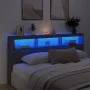 Bed headboard with LED light Sonoma gray 200x17x102 cm by vidaXL, Headboards and footboards - Ref: Foro24-839222, Price: 109,...