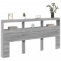 Cabecero de cama con luz LED gris Sonoma 200x17x102 cm de vidaXL, Cabeceros y pies de cama - Ref: Foro24-839222, Precio: 110,...
