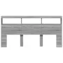 Bed headboard with LED light Sonoma gray 200x17x102 cm by vidaXL, Headboards and footboards - Ref: Foro24-839222, Price: 109,...