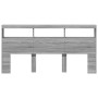 Cabecero de cama con luz LED gris Sonoma 200x17x102 cm de vidaXL, Cabeceros y pies de cama - Ref: Foro24-839222, Precio: 110,...