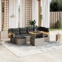 Set de sofás de jardín 7 piezas con cojines ratán PE gris de vidaXL, Conjuntos de jardín - Ref: Foro24-3273622, Precio: 450,7...