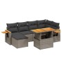 Set de sofás de jardín 7 piezas con cojines ratán PE gris de vidaXL, Conjuntos de jardín - Ref: Foro24-3273622, Precio: 450,7...