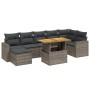 Set de sofás de jardín 8 pzas y cojines ratán sintético gris de vidaXL, Conjuntos de jardín - Ref: Foro24-3275601, Precio: 50...
