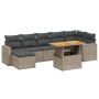 Set de sofás de jardín 8 pzas y cojines ratán sintético gris de vidaXL, Conjuntos de jardín - Ref: Foro24-3271424, Precio: 49...