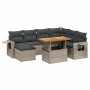 Set de sofás de jardín 8 pzas y cojines ratán sintético gris de vidaXL, Conjuntos de jardín - Ref: Foro24-3271872, Precio: 50...