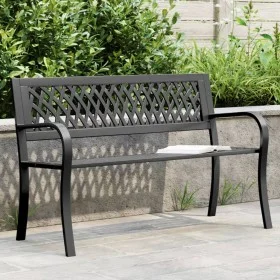 Banco de jardín acero negro 120 cm de vidaXL, Bancos de jardín - Ref: Foro24-366541, Precio: 110,42 €, Descuento: %