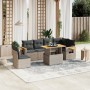 Set de sofás de jardín 7 piezas con cojines ratán PE gris de vidaXL, Conjuntos de jardín - Ref: Foro24-3273545, Precio: 467,4...
