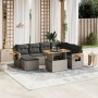 Set de sofás de jardín 8 pzas y cojines ratán sintético gris de vidaXL, Conjuntos de jardín - Ref: Foro24-3273636, Precio: 50...