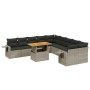 Set de sofás de jardín 11 pzas y cojines ratán sintético gris de vidaXL, Conjuntos de jardín - Ref: Foro24-3271949, Precio: 6...