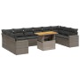 Set de sofás de jardín 11 pzas y cojines ratán sintético gris de vidaXL, Conjuntos de jardín - Ref: Foro24-3271487, Precio: 6...