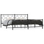 Estructura de cama cabecero y estribo metal negro 200x200 cm de vidaXL, Camas y somieres - Ref: Foro24-376251, Precio: 174,99...