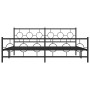 Estructura de cama cabecero y estribo metal negro 200x200 cm de vidaXL, Camas y somieres - Ref: Foro24-376251, Precio: 174,99...