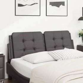 Cabecero de cama acolchado cuero sintético gris 140 cm de vidaXL, Cabeceros y pies de cama - Ref: Foro24-374862, Precio: 41,8...