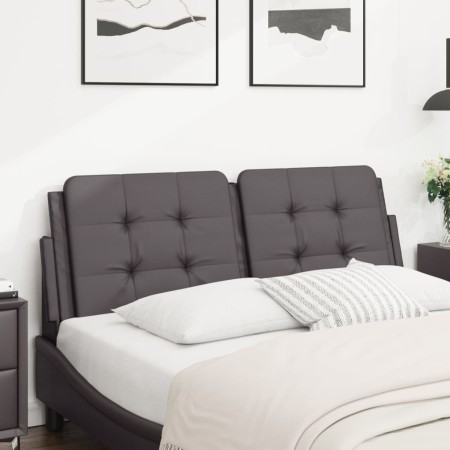 Cabecero de cama acolchado cuero sintético gris 140 cm de vidaXL, Cabeceros y pies de cama - Ref: Foro24-374862, Precio: 45,5...