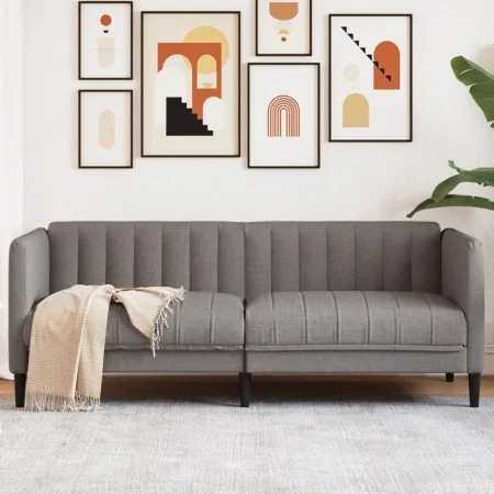 Sofá de 2 plazas tela gris taupe de vidaXL, Sofás - Ref: Foro24-372609, Precio: 222,28 €, Descuento: %