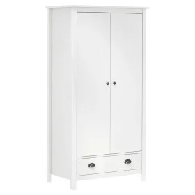 Armario de 2 puertas Hill madera maciza pino blanco 89x50x170cm de vidaXL, Armarios roperos - Ref: Foro24-288948, Precio: 242...