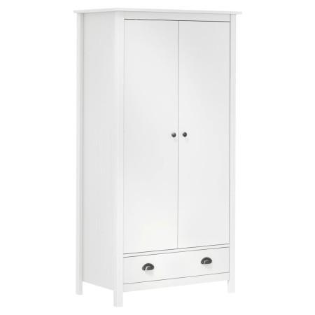 Armario de 2 puertas Hill madera maciza pino blanco 89x50x170cm de vidaXL, Armarios roperos - Ref: Foro24-288948, Precio: 235...