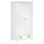 Armario de 2 puertas Hill madera maciza pino blanco 89x50x170cm de vidaXL, Armarios roperos - Ref: Foro24-288948, Precio: 235...