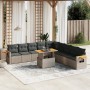Set de sofás de jardín 11 pzas y cojines ratán sintético gris de vidaXL, Conjuntos de jardín - Ref: Foro24-3273706, Precio: 6...