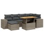 Set de sofás de jardín 7 piezas con cojines ratán PE gris de vidaXL, Conjuntos de jardín - Ref: Foro24-3272740, Precio: 458,7...