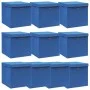 Cajas de almacenaje con tapas 10 uds tela azul 32x32x32 cm de vidaXL, Cestas para almacenaje - Ref: Foro24-288340, Precio: 65...