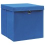 Cajas de almacenaje con tapas 10 uds tela azul 32x32x32 cm de vidaXL, Cestas para almacenaje - Ref: Foro24-288340, Precio: 63...