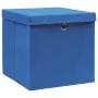 Cajas de almacenaje con tapas 10 uds tela azul 32x32x32 cm de vidaXL, Cestas para almacenaje - Ref: Foro24-288340, Precio: 65...