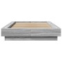 Estructura cama con luces LED madera gris Sonoma 75x190 cm de vidaXL, Camas y somieres - Ref: Foro24-3281159, Precio: 144,30 ...