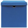 Cajas de almacenaje con tapas 10 uds tela azul 32x32x32 cm de vidaXL, Cestas para almacenaje - Ref: Foro24-288340, Precio: 63...